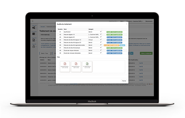 Validation de la conformité RGPD