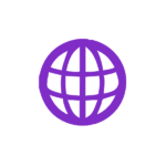 Picto globe, monde, violet